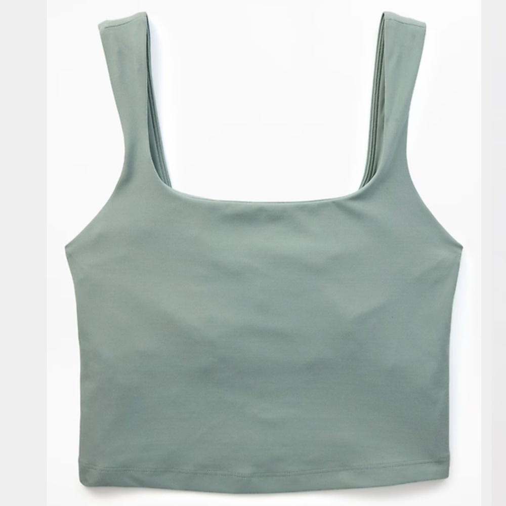 Transcend Square Neck Crop Sports Bra D-DD Sage Green - Picture 5 of 5